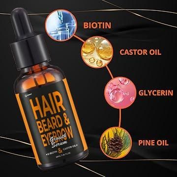 Hair Beard & Eyebrow Growth Serum With Roller 30 ML (Pack of 2)