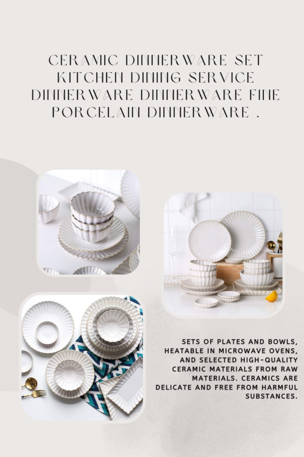 Luxury Ceramic Dinnerware Set | Fine Porcelain Tableware, BPA-Free & Dishwasher Safe.