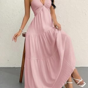 Elegant V-Neck Maxi Dress for Effortless Summer Style.