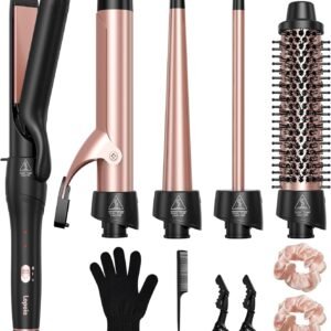 5-in-1 Hair Curler & Thermal Brush | Interchangeable Ceramic Barrels