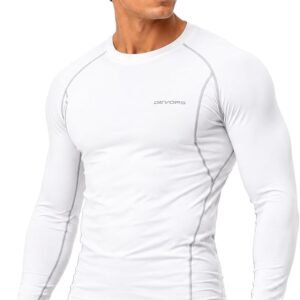 DEVOPS 3-Pack Men’s UPF 50+ Long Sleeve Compression Baselayer Shirts | Quick-Dry Moisture-Wicking Athletic Tops for Running, Gym & Workouts