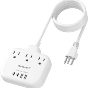Switzerland Travel Plug Adapter with 5FT Extension Cord | Type J Power Adapter with 3 Outlets & 4 USB Ports (2 USB-C) for US to Switzerland, Liechtenstein & Rwanda