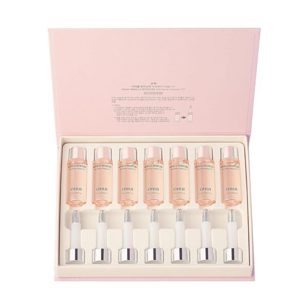 O HUI Miracle Moisture 777 Ampoules | Deep Hydration Korean Serum with Ceramide, Peptides & Panthenol for Radiant, Smooth Skin