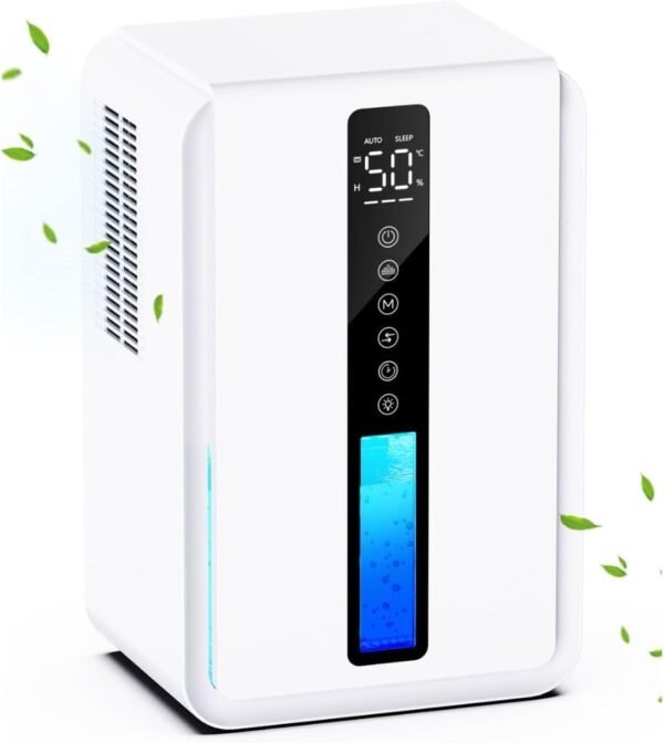 Dehumidifiers for Home with 2500ML, Sleep & Auto Humidity Mode & 3 Speeds, Dehumidifier for Drying Clothes with 6-48-Hour Timer, RGB Lights, Auto-Off, Dehumidifier for Bedroom Wardrobe Damp Closet