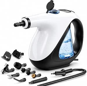 Handheld Steam Cleaner for Home 3s Instant Heat-Up No Need to Wait, Upgrade 2 LB Light Weight Easy Refill Portable Steamer Cleaner for Furniture Couch Grout Walls Kitchenware Cleaning (White)