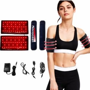 2Pcs Infrared Red Light Thera-py Arm Belt, 660nm and 850nm Red Light Thera-py Arm Wrap with Timer & Brightness