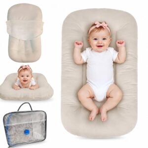 Baby Lounger 0-24 Months Newborn Infant Cotton Floor Seats Support Cushion (Apricot) | baby shower gifts