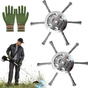 JIASHA 2026 New Steel Wire Grass Trimmer Head 2pcs – 6 Inch Steel Wire Brush Cutter Trimmer Head – for 5.5mm Bore Weed Eater – Steel Wire Weed Trimmer Head,For Lawn Mowers,Garden MossWeed Removal