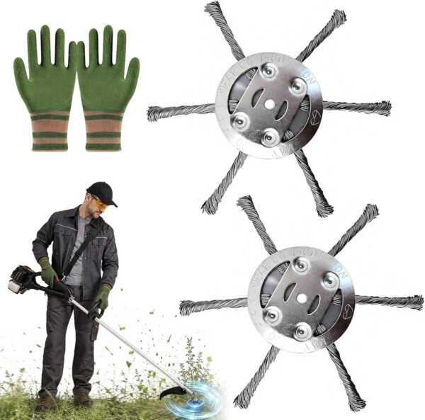 JIASHA 2026 New Steel Wire Grass Trimmer Head 2pcs – 6 Inch Steel Wire Brush Cutter Trimmer Head – for 5.5mm Bore Weed Eater – Steel Wire Weed Trimmer Head,For Lawn Mowers,Garden MossWeed Removal
