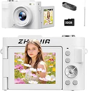 4K Digital Camera for Photography-50MP Autofocus Vlogging Camera with 2.8” 180° Flip Screen, 18X Digital Zoom-