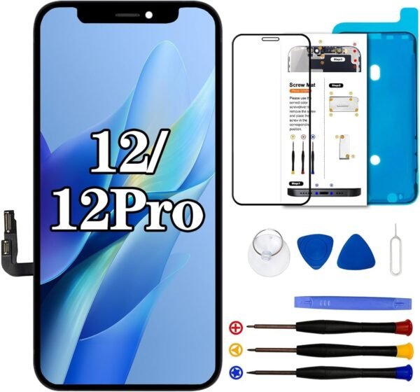 Dinow for iPhone 12 12 Pro Screen Replacement Kit, 6.1 inch LCD Screen